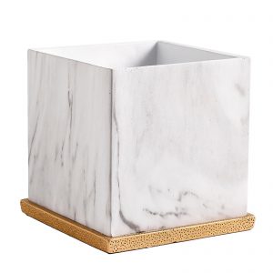 Chậu cây đá marble trắng vuông